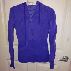 LULULEMON DANCE STUDIO JACKET 6 HEATHERED ROYALTY PURPLE REVERSIBLE EUC